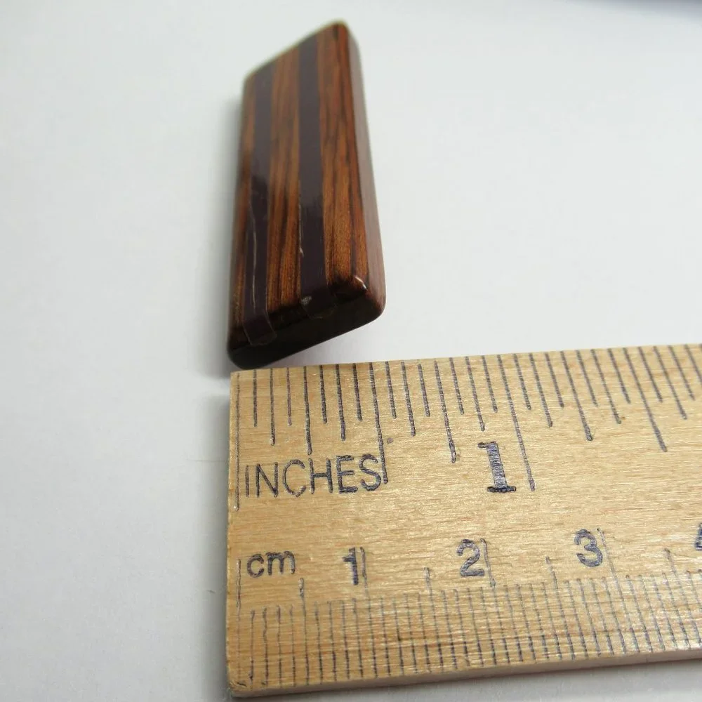 Wood Inlay Brooch